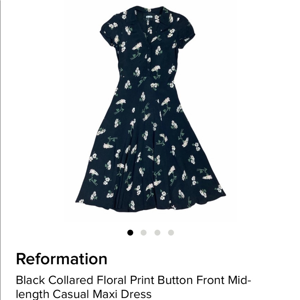 Reformation button front midi dress xs